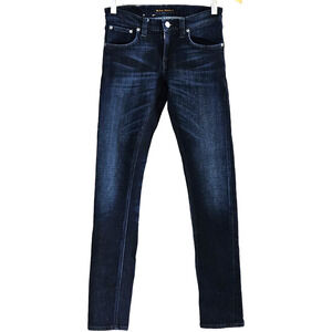 Nudie Jeans Organic Cotton Long John Deep Wave Straight Leg Dark Denim 26Wx32L